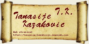 Tanasije Kazaković vizit kartica